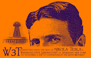 W3T QSL card from Tesla's Wardenclyffe Lab W3T QSL card for TeslaGRAM